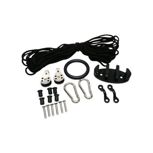 Pactrade Marine Kayak Anchor Trolley Kit Rope Cleat Pulley Block Rigging Ring