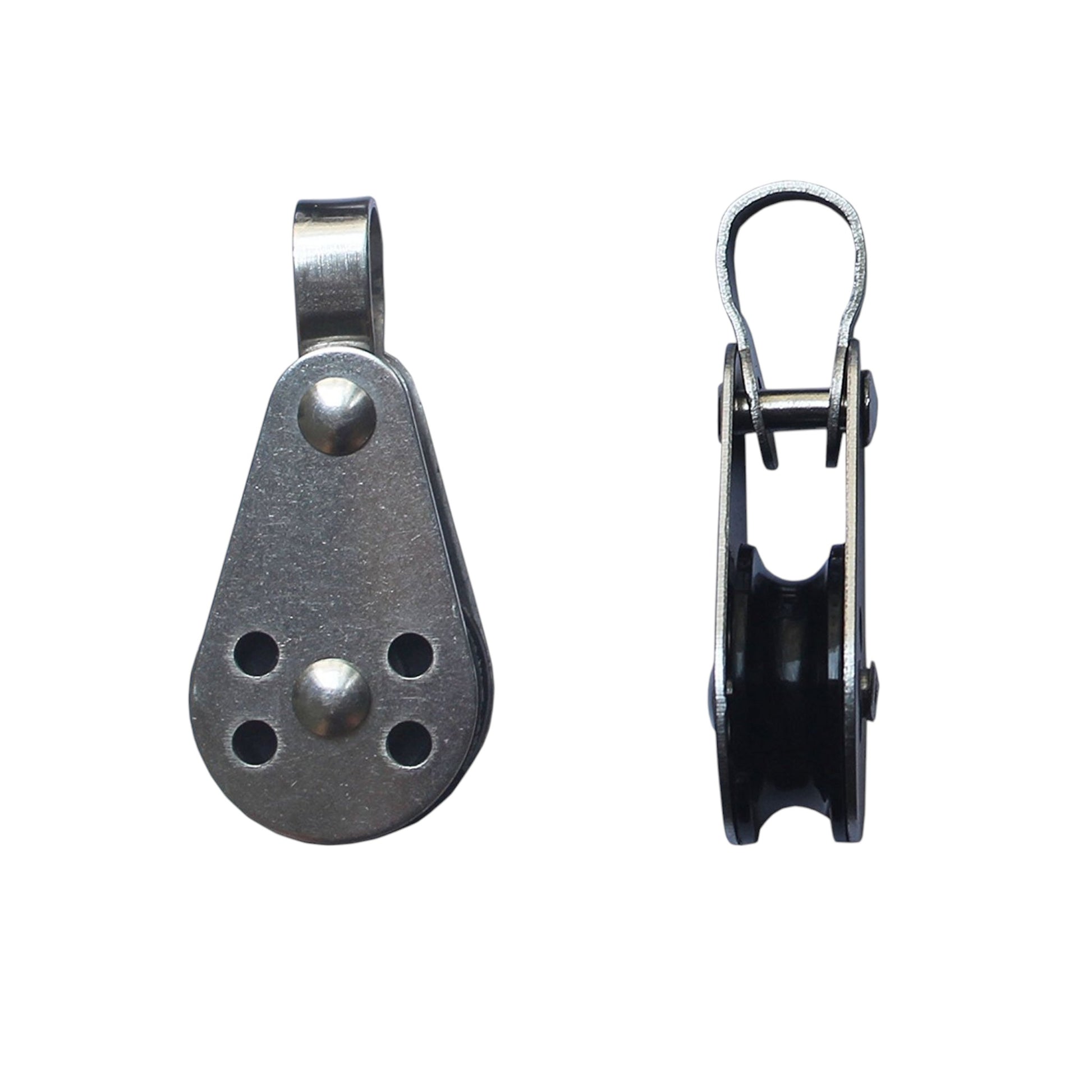 Kayak Anchor Trolley Kit | 2 Pulley Blocks & Pad Eyes For Canoe Or Small Boat