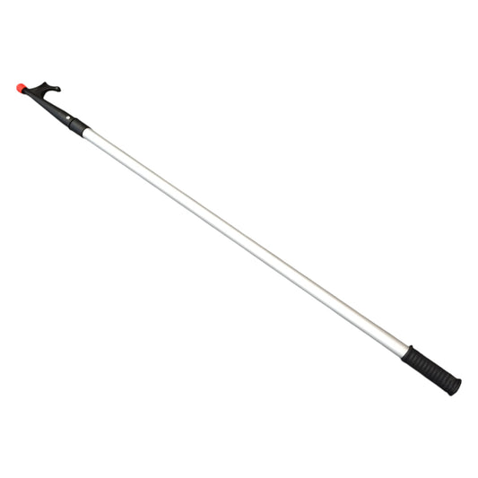 Pactrade Marine Anodized Aluminum Telescopic Kayak Boat Hook Dock Docking Extend Sections Adjustable Extendable Length Plastic PC Red Tip Non-Slip Black Locking Vinyl Mechanism Ring Handles  50"-86" PC Top Locking Ring