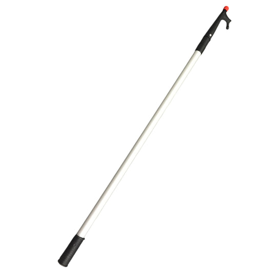 Pactrade Marine Anodized Aluminum Telescopic Kayak Boat Hook Dock Docking Extend Sections Adjustable Extendable Length Plastic PC Red Tip Non-Slip Black Locking Vinyl Mechanism Ring Handles