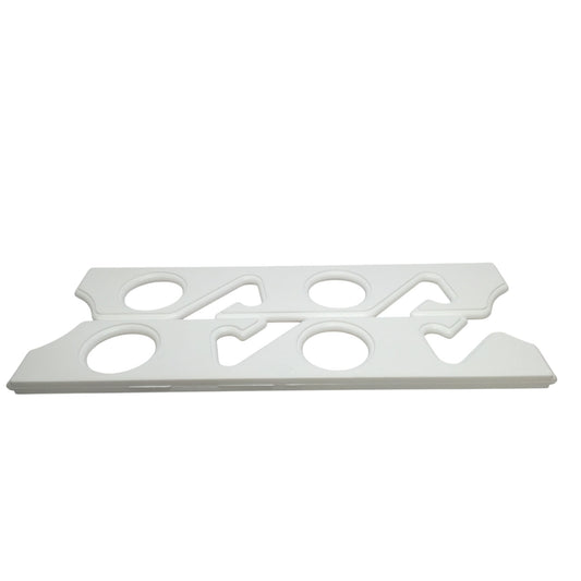 Pactrade Marine Boat Pair of White Poly Rod Racks 4 Rod UV Stabilized PE w/ SS Hardware
