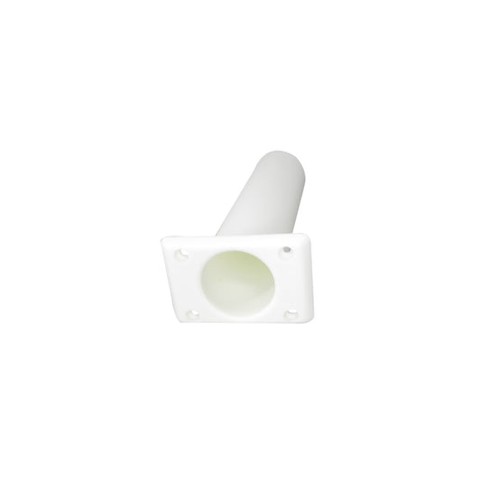 Pactrade Marine Boat Kayak White Plastic Rod Holder Square Plate Straight Head