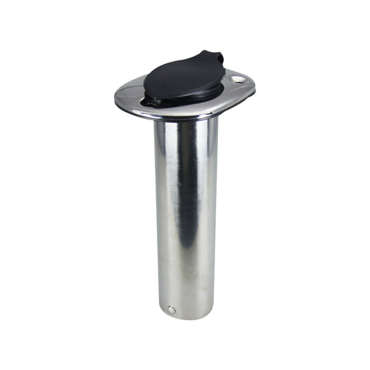 Pactrade Marine Boat Pontoon SS Flush Mount 90° Fishing Rod Holder 9.5" PVC Cap