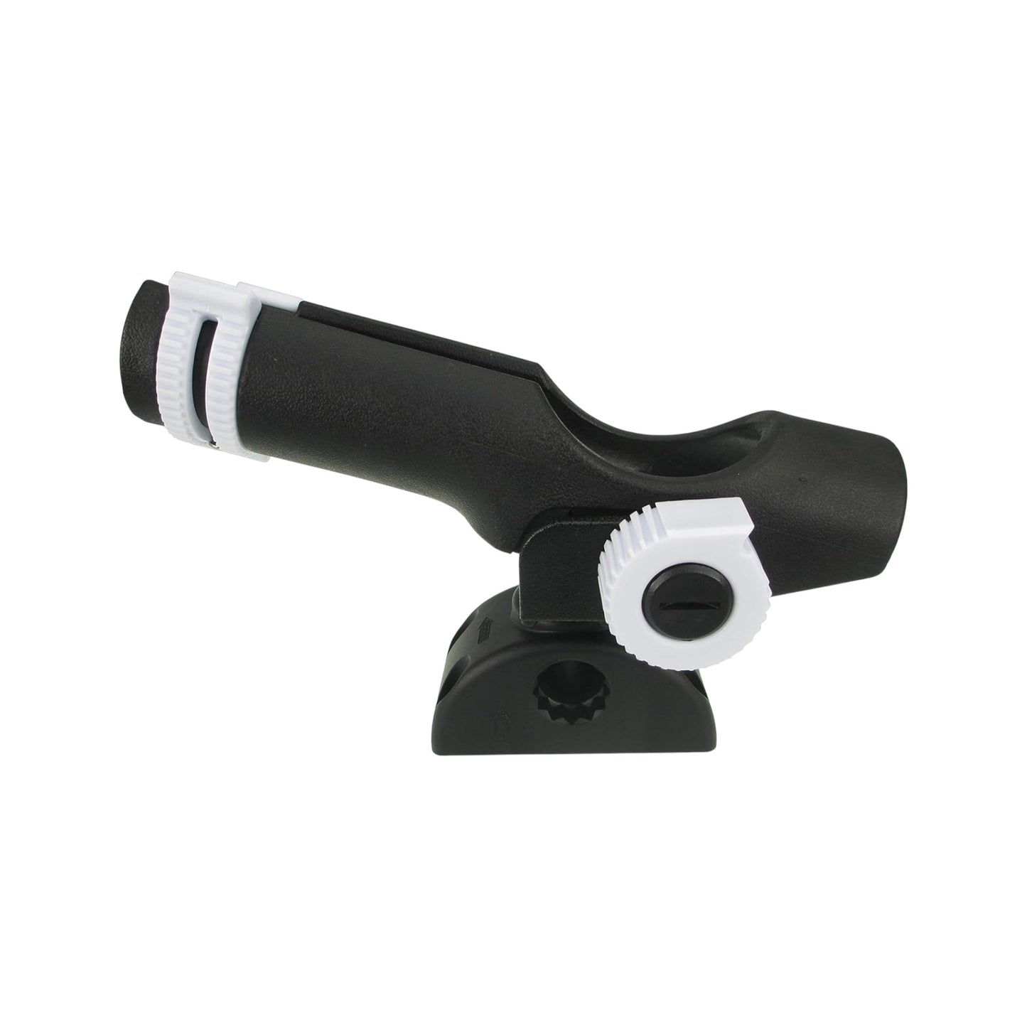 Pactrade Marine Adjustable Black Fishing Rod Holder 7/8"-1" Side Deck Mount Lock