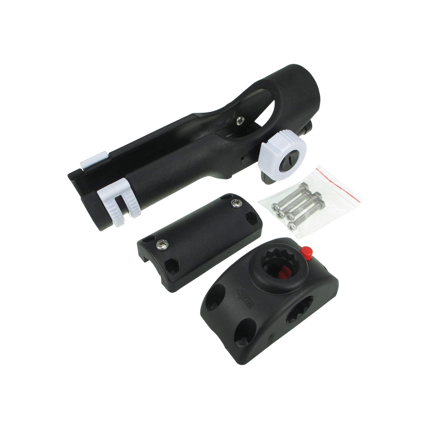 Pactrade Marine Adjustable Black Fishing Rod Holder 7/8"-1" Side Deck Mount Lock