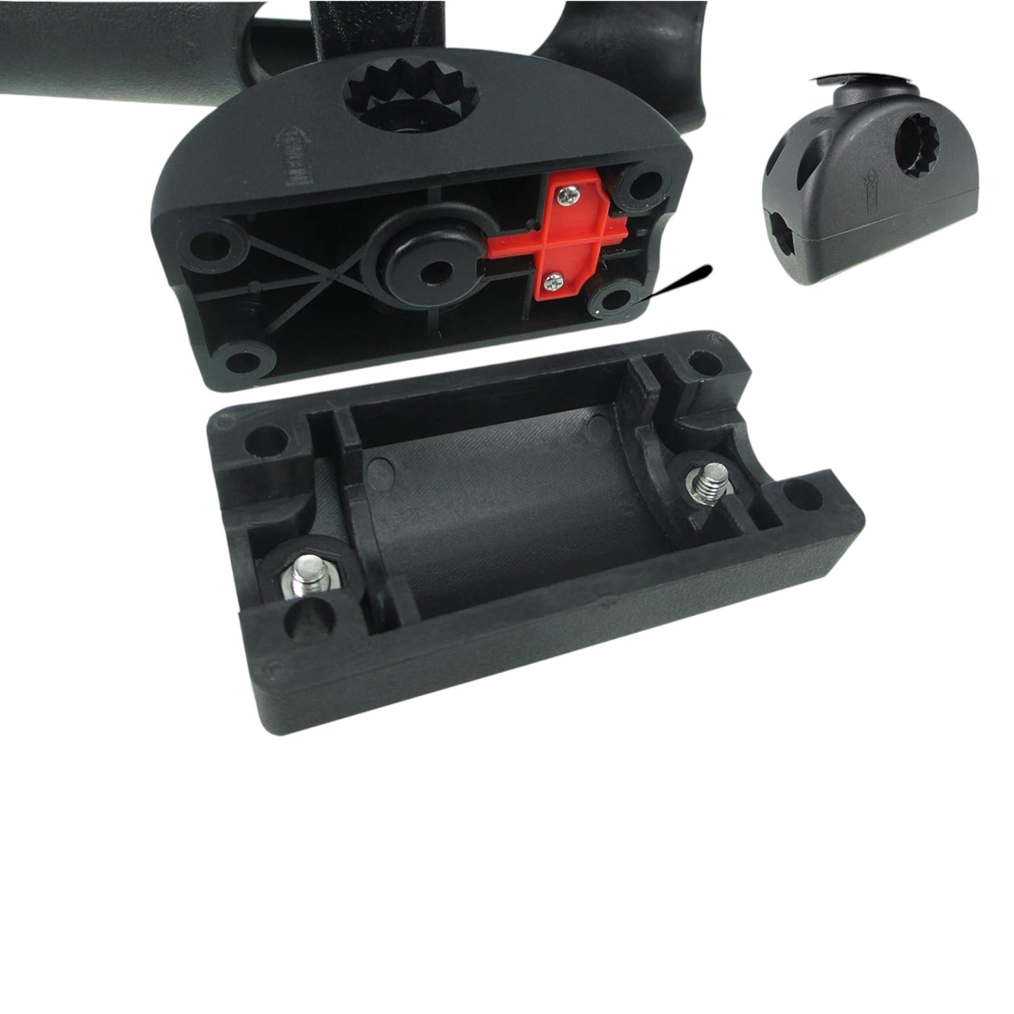 Pactrade Marine Adjustable Black Fishing Rod Holder 7/8"-1" Side Deck Mount Lock