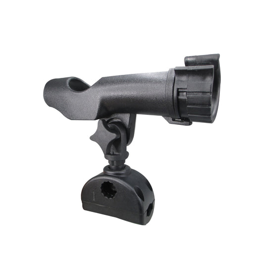 Pactrade Marine Boat Mount Adjustable Fishing Rod Holder 7/8'' - 1'' Round Rail Tube 180 Degree