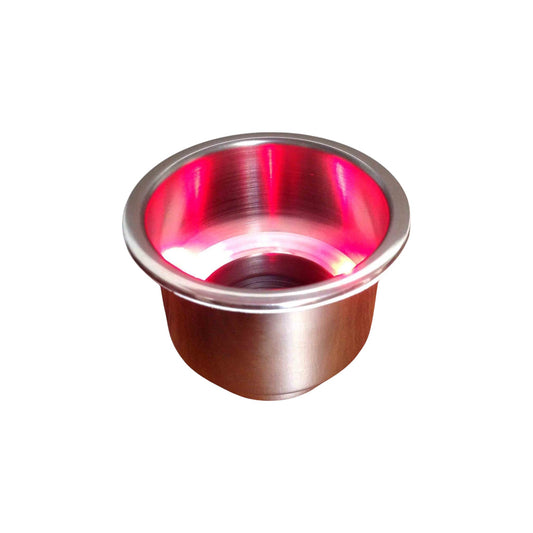Pactrade Marine RV Boat Stainless Steel 304 LED Red Can Drink Holder 3/8" Drain Tube