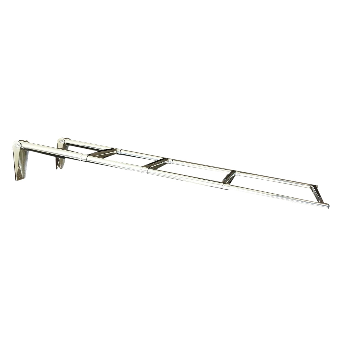Pactrade Marine Boat SS 4 Steps Telescopic Ladder Over Platform Rubber Foot Grips