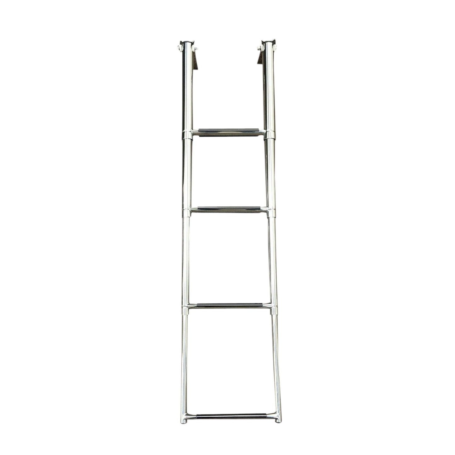 Pactrade Marine Boat SS 4 Steps Telescopic Ladder Over Platform Rubber Foot Grips