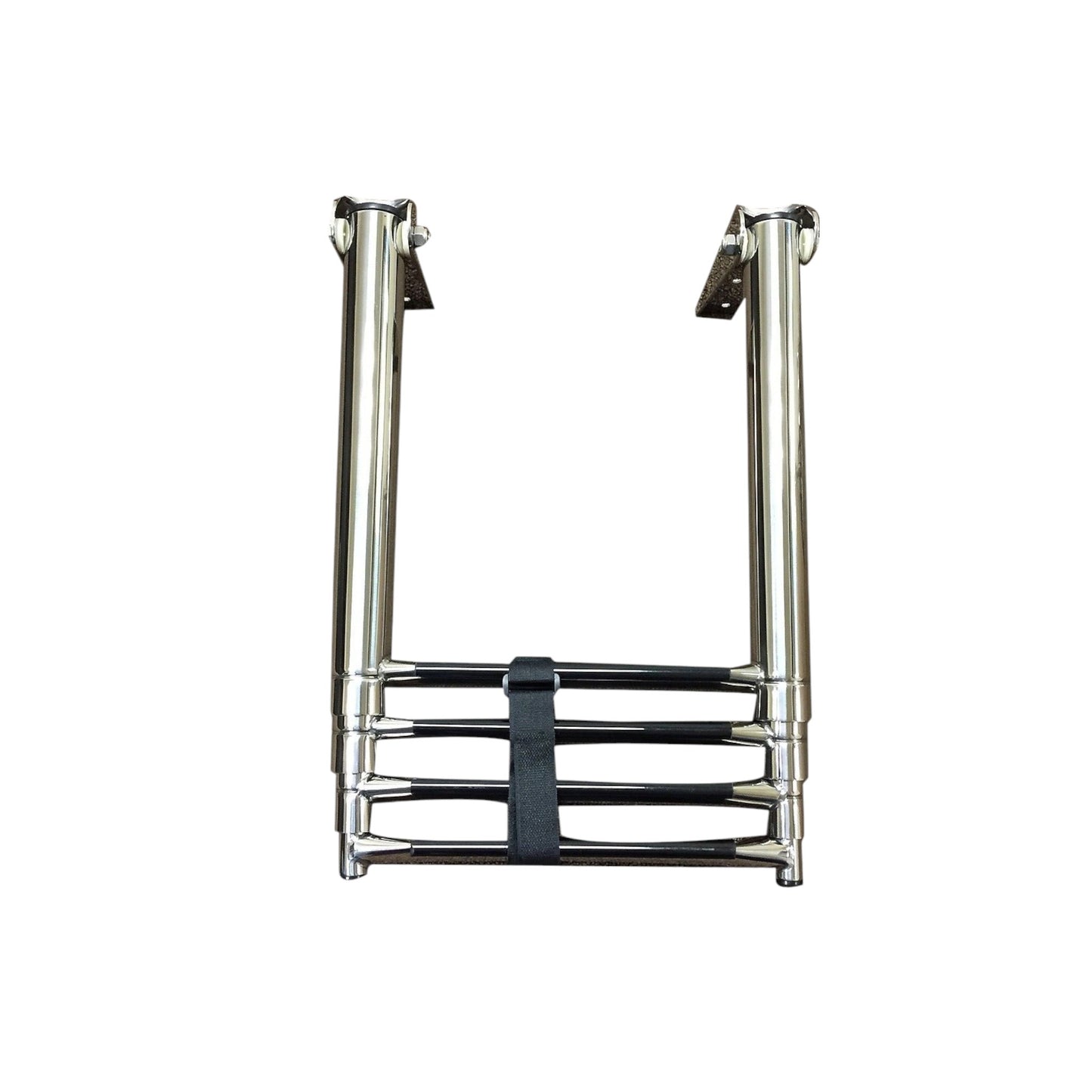 Pactrade Marine Boat SS 4 Steps Telescopic Ladder Over Platform Rubber Foot Grips