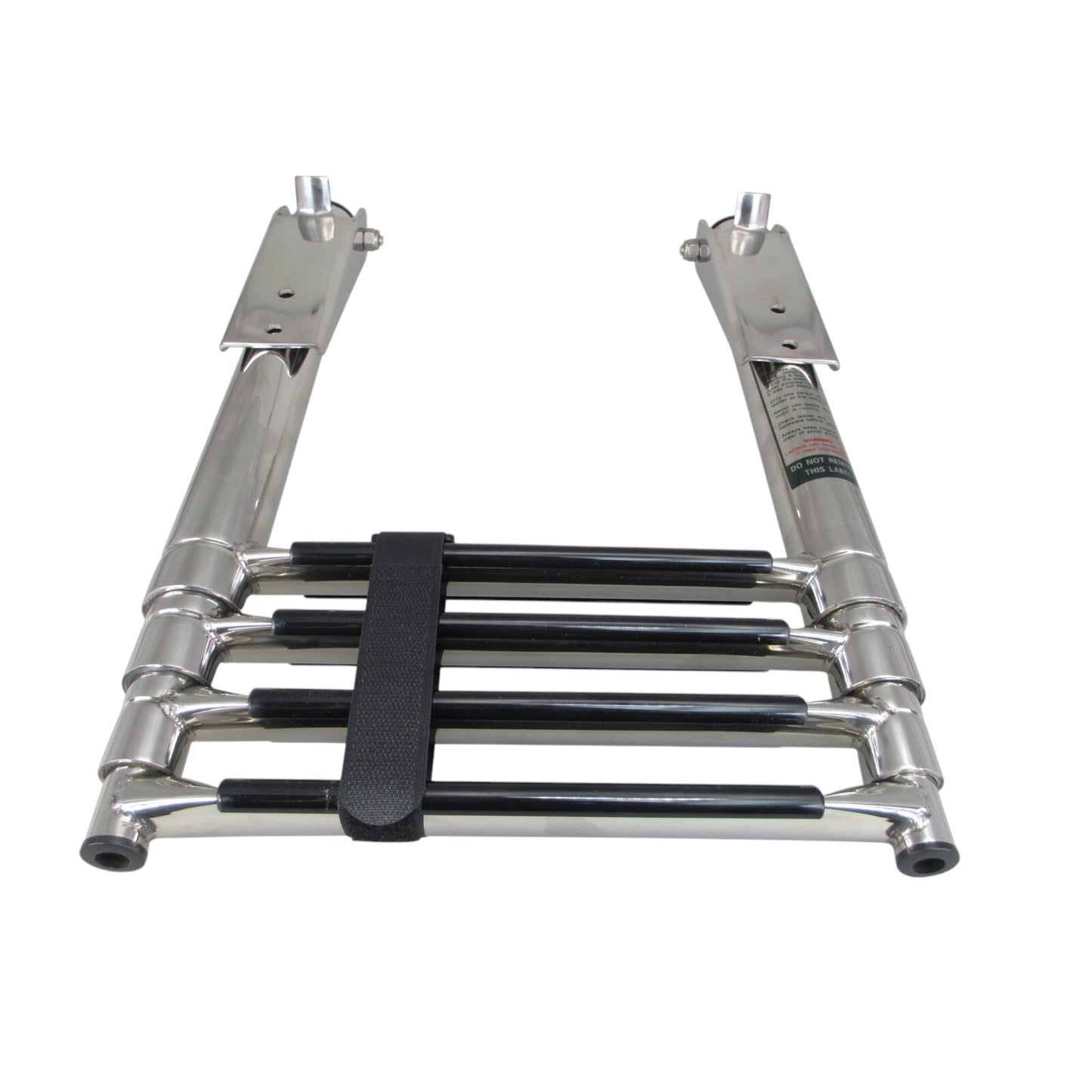 Pactrade Marine Boat SS 4 Steps Telescopic Ladder Over Platform Rubber Foot Grips