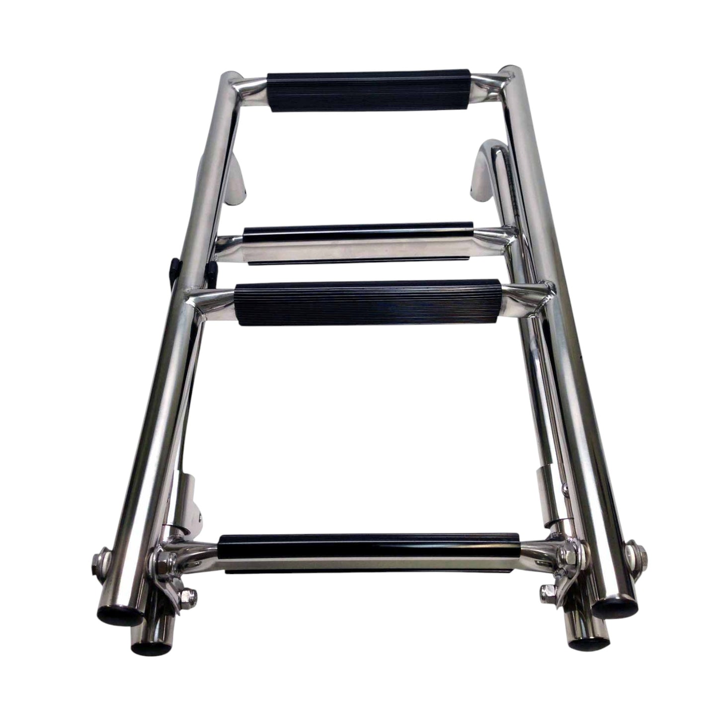 Pactrade Marine Boat Foldable Stainless Steel 4 Steps Ladder Stern Mount With Rubber Grips