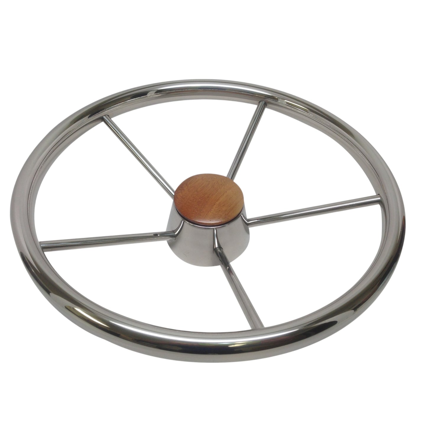 Pactrade Marine Boat 13 1/2" Stainless Steel Five Spoke Steering Wheel With Bakelite Cap