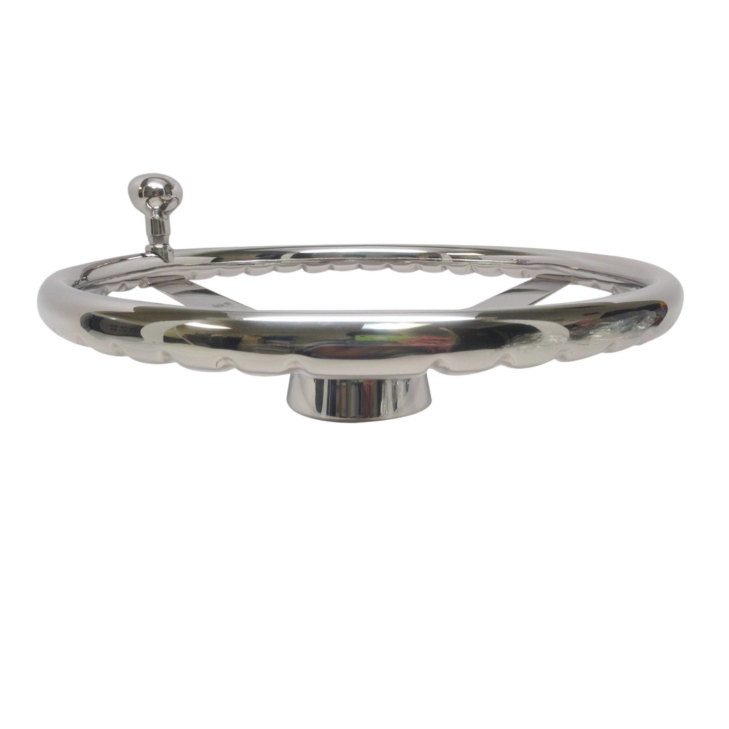 Pactrade Marine Boat 3 Spoke SS Sports Steering Wheel Turning Knob Finger Grips 13-1/2"