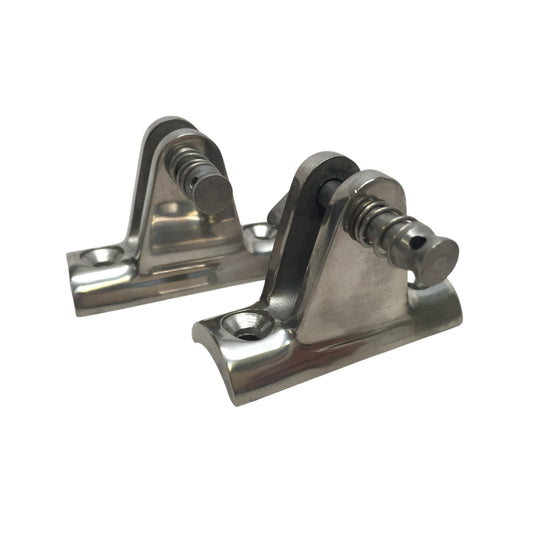 2 PCS Pactrade Marine Boat SS316 Bim Fitting Concave Base Deck Hinge Removable Pin 7/8X2"