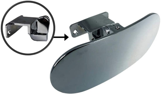 Pactrade Marine Boat Ski Wide Oval Convex Mirror Tinted Shatter Proof Chrome Plated Steel Deck Windshield Mounted Dash