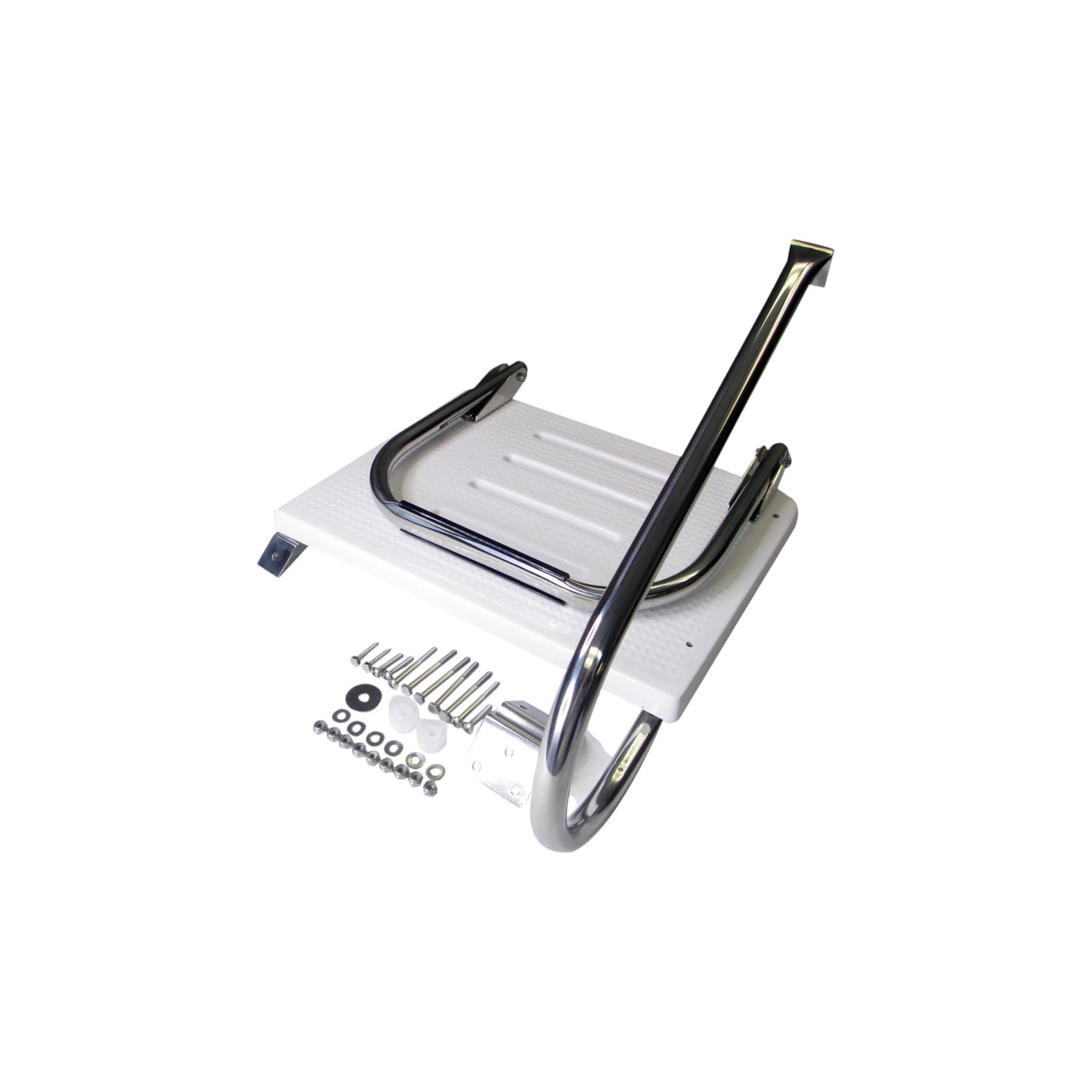 Pactrade Marine Boat Universal Fiberglass Swim Platform Under Mount Fold Down Ladder 1 Step Inboard One Rail