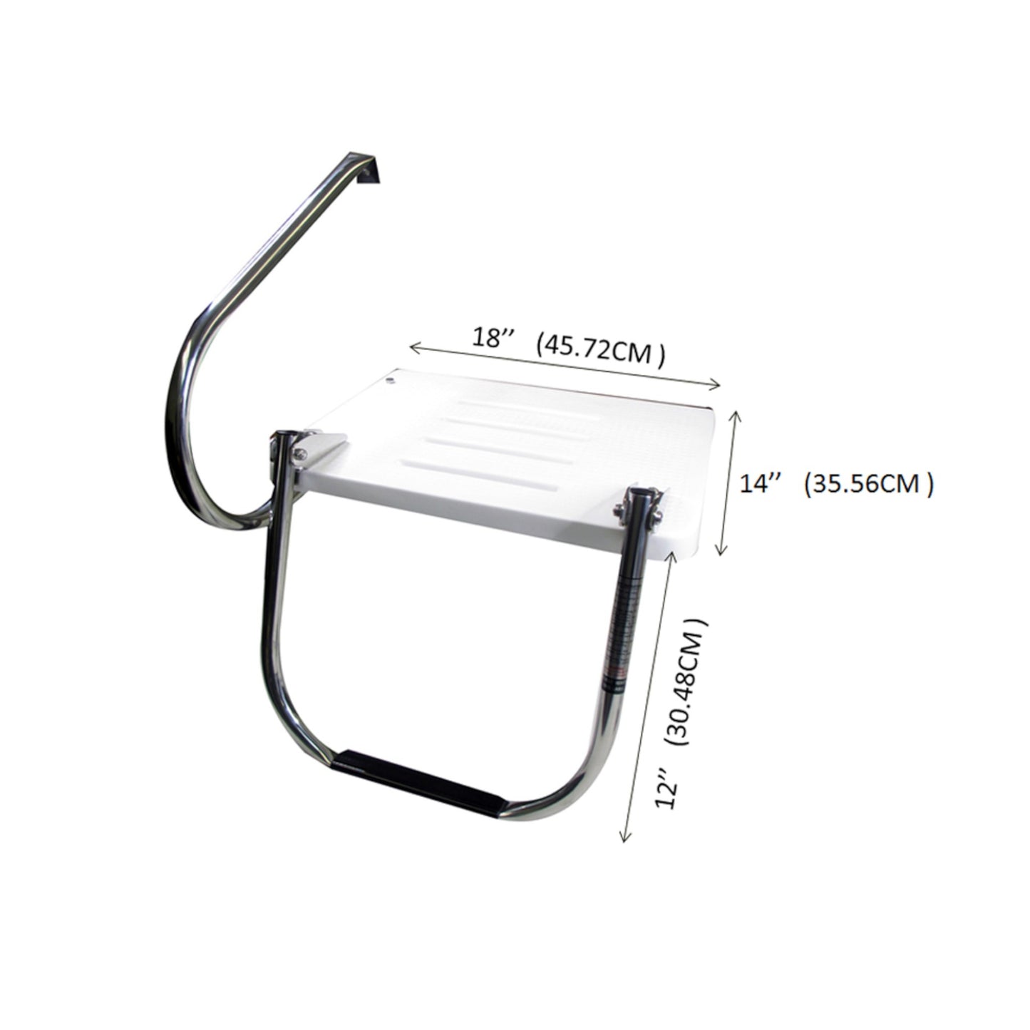 Pactrade Marine Boat Universal Fiberglass Swim Platform Under Mount Fold Down Ladder 1 Step Inboard One Rail