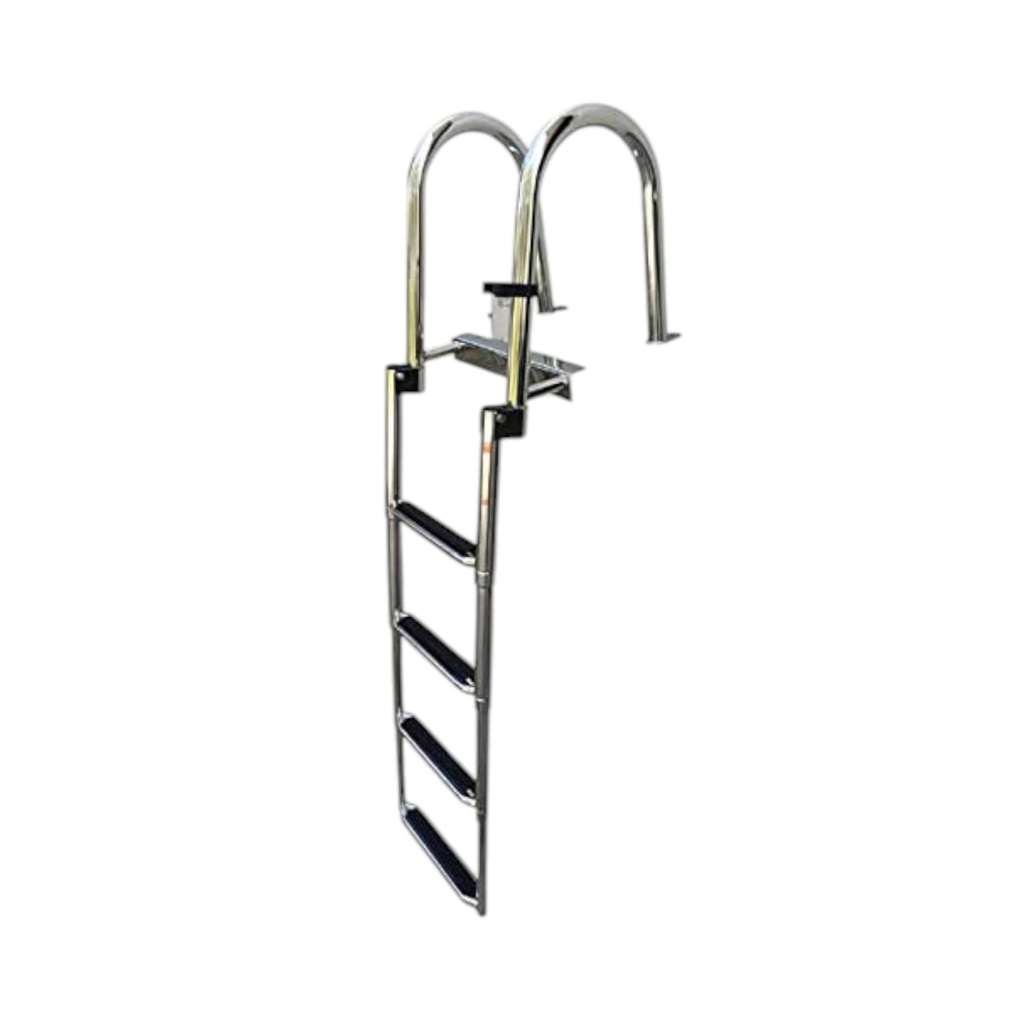 Pactrade Marine Boat Pontoon SS304 Telescoping 4 Step Inboard Swimming Pool Dock Ladder Stainless Steel Handrail Threaded Steps