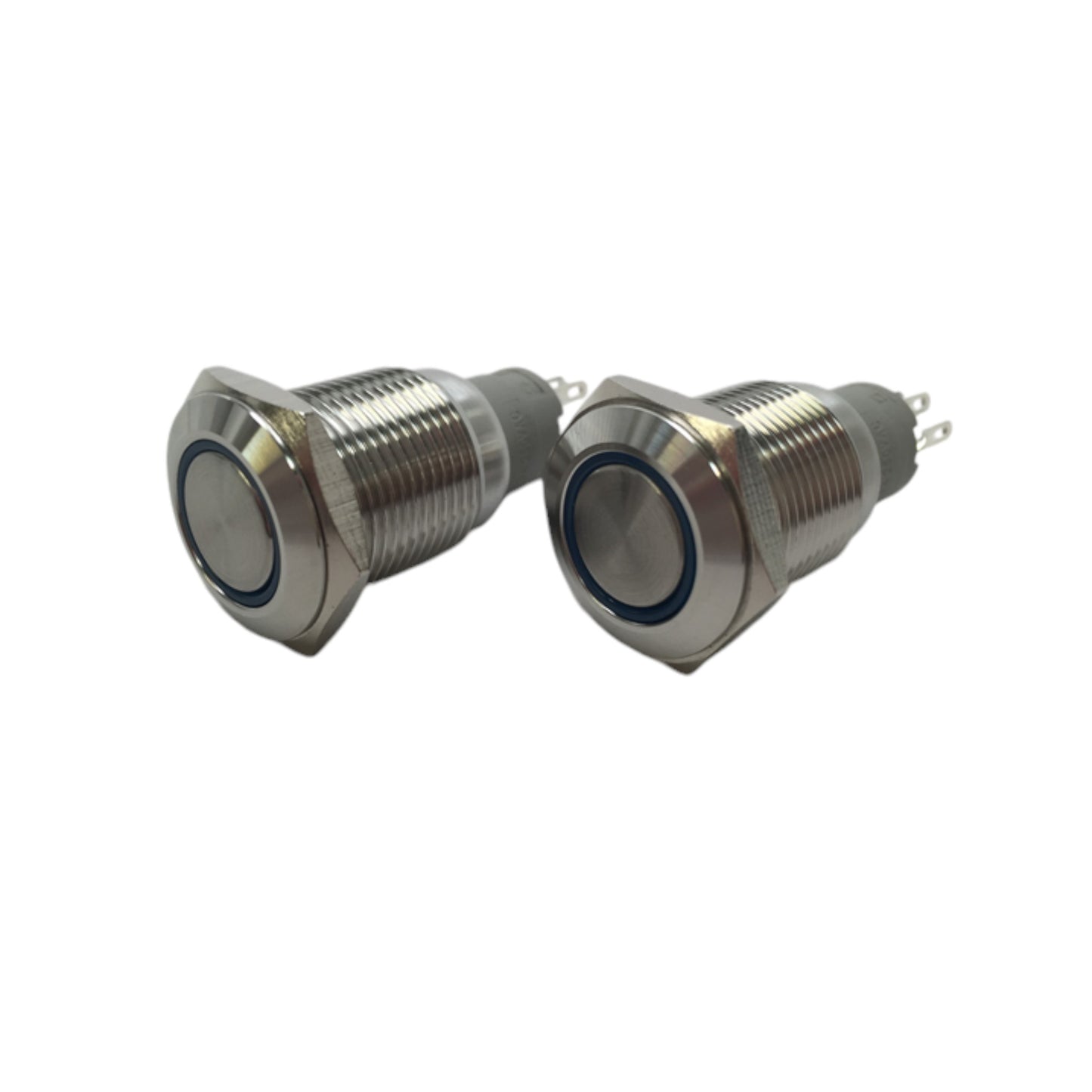 2 of Pactrade Marine SS304 Blue LED Ultra Flush Light On-Off Push Switch Ring Button