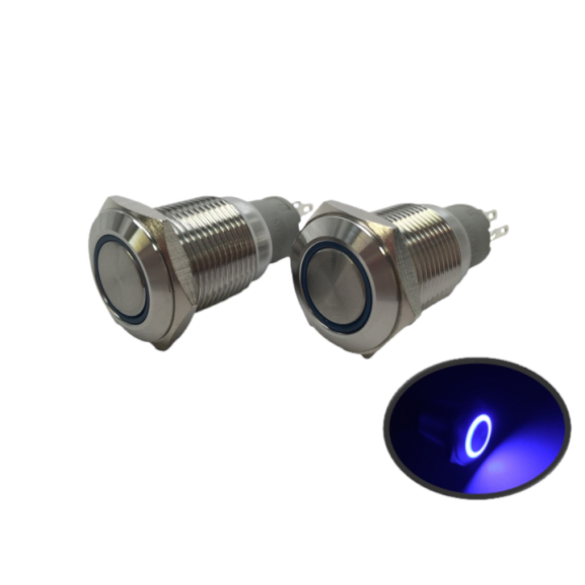 2 of Pactrade Marine SS304 Blue LED Ultra Flush Light Auto On-Off Push