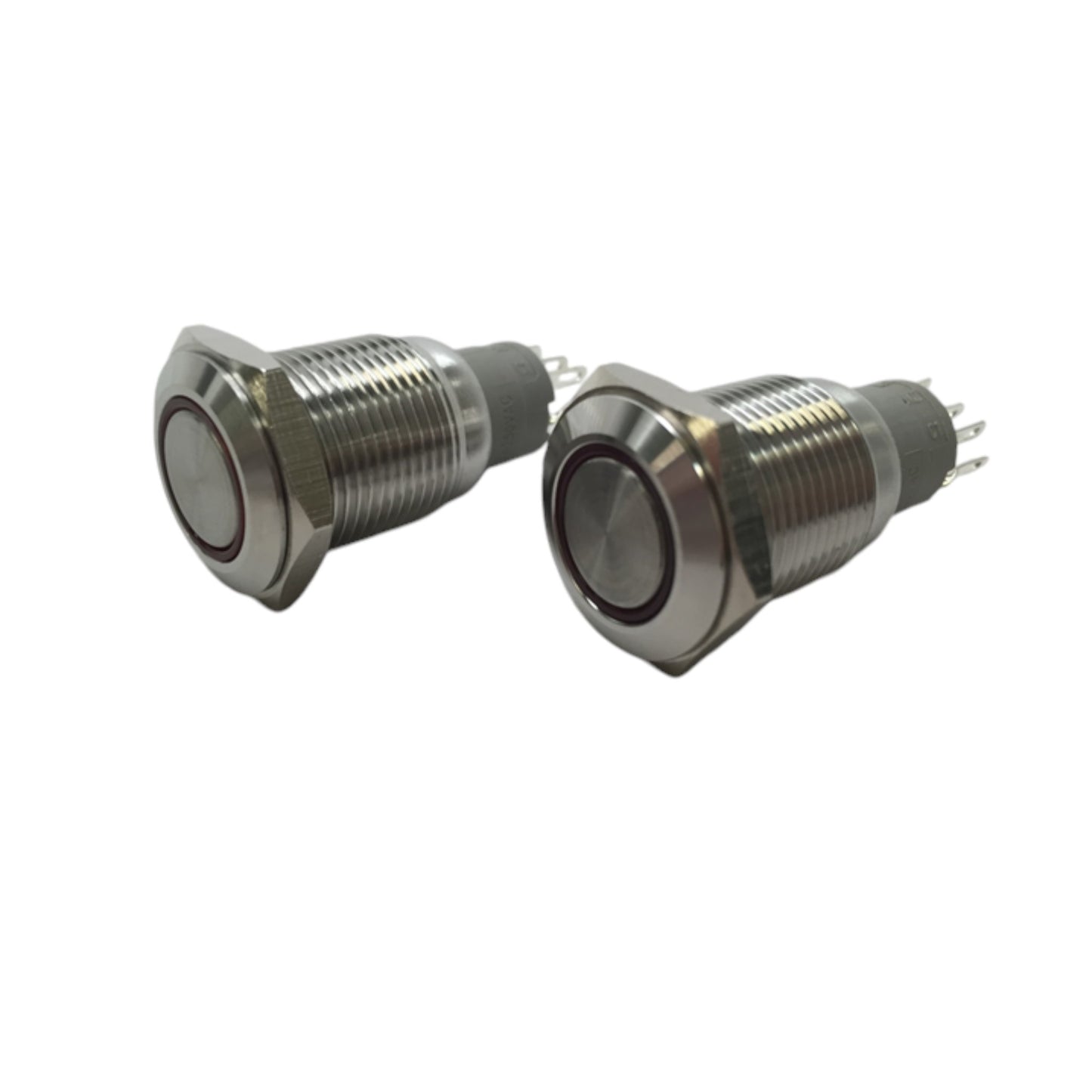 2 of Pactrade Marine SS304 Red LED Ultra Flush Light Auto On-Off Push Switch Ring Button