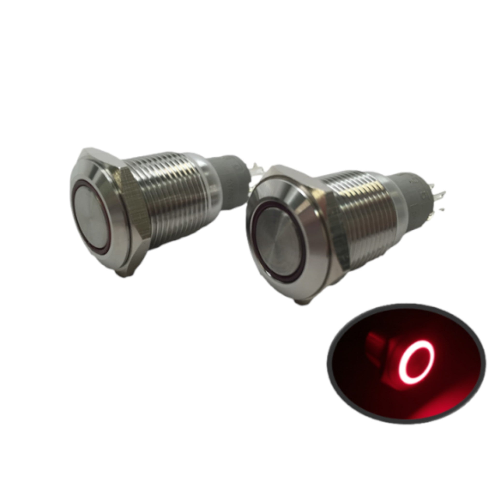 2 of Pactrade Marine SS304 Red LED Ultra Flush Light Auto On-Off Push