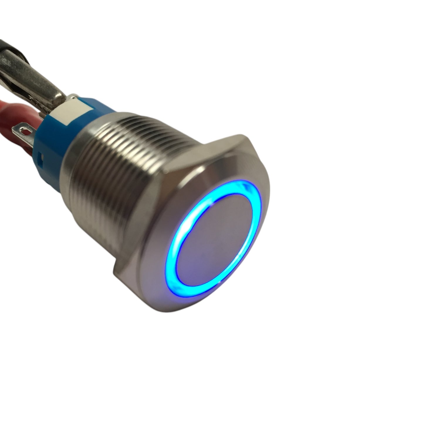 Pactrade Marine Car SS304 Blue LED 12V 5A Flush Light Auto On-Off Push Switch Ring Button