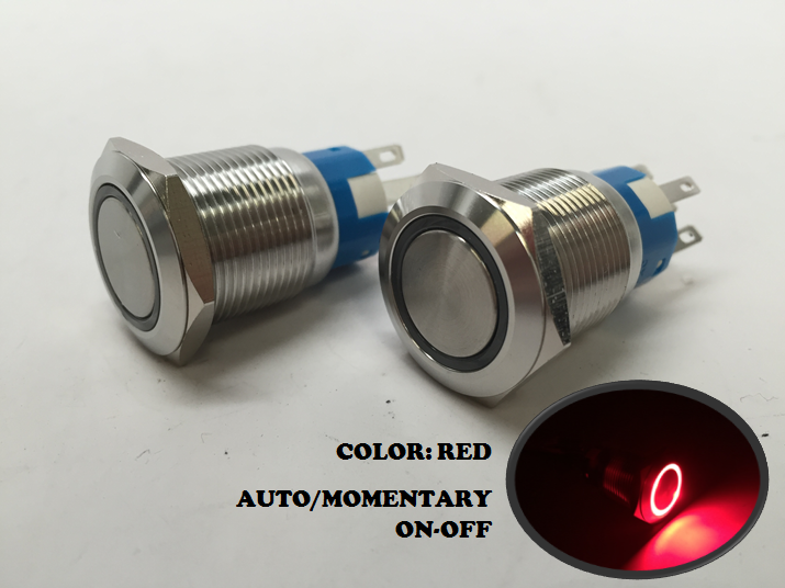 2 of Pactrade Marine Boat SS304 Red LED Flush Light Auto On-Off Push S