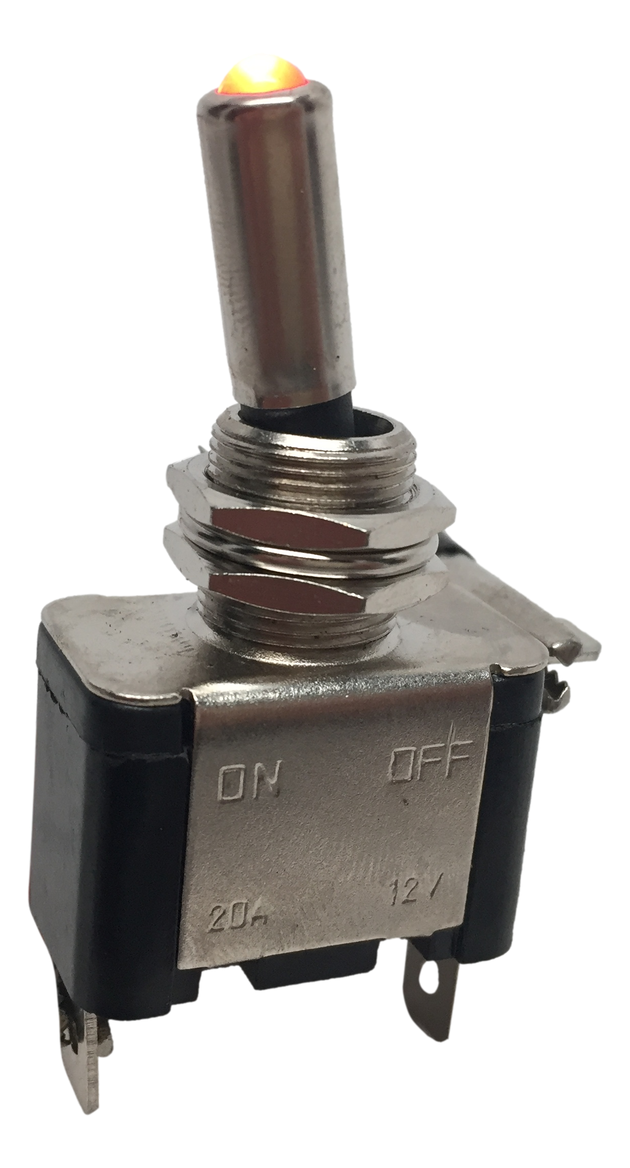AutoEC 5Pcs 12V 20A Round Toggle Switch, 3Pin SPST ON Off Rocker