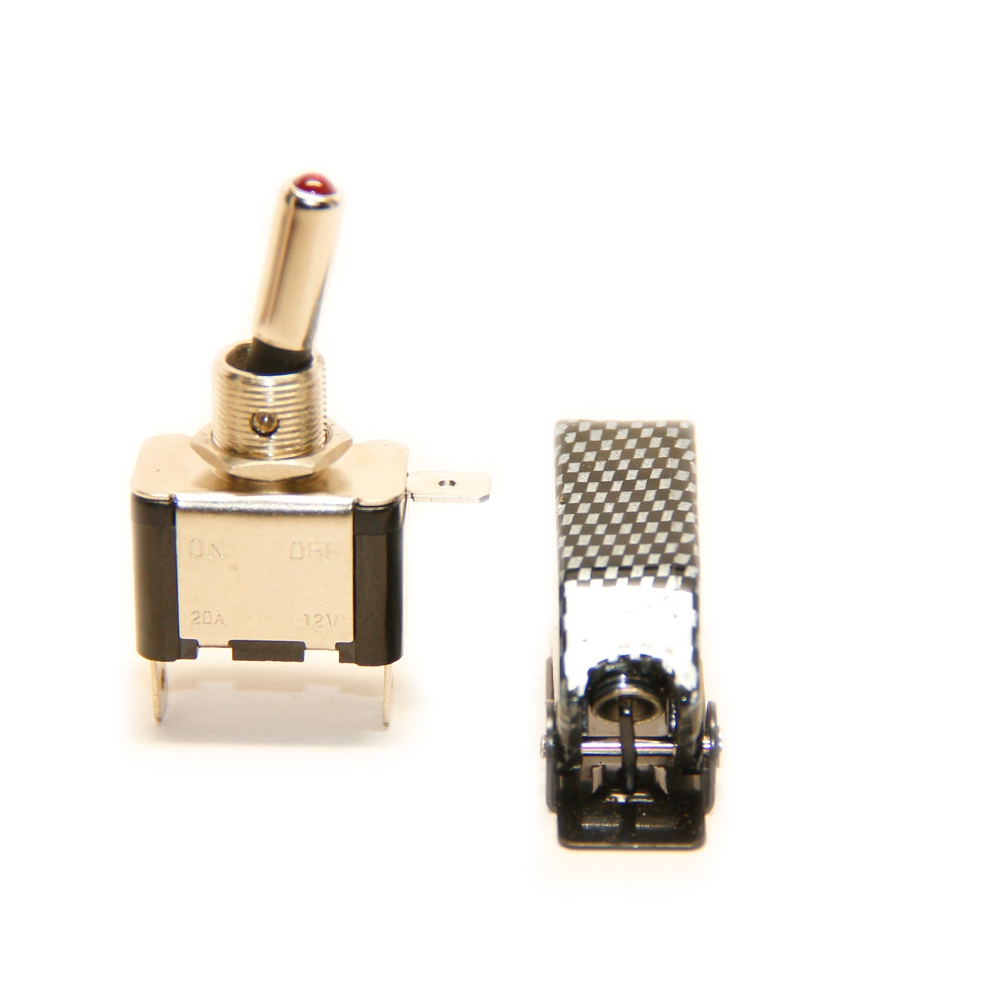 Pactrade Marine Red LED Dot Toggle Switch and Safety Switch Flip Cap Cover
