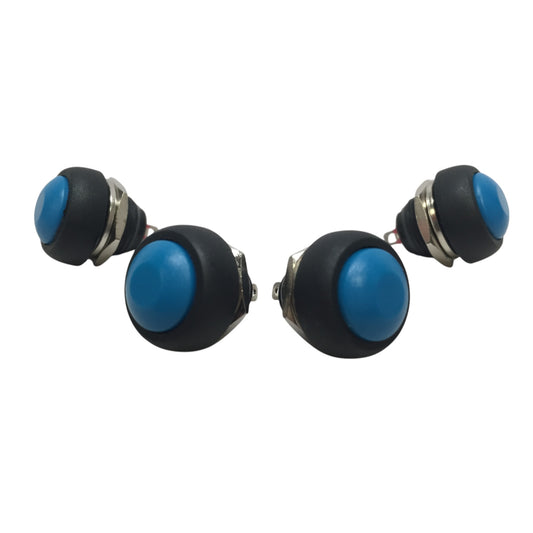 4 PCS Pactrade Marine Boat Car 12MM Mini Round Blue Push Button Switch Momentary ON-OFF