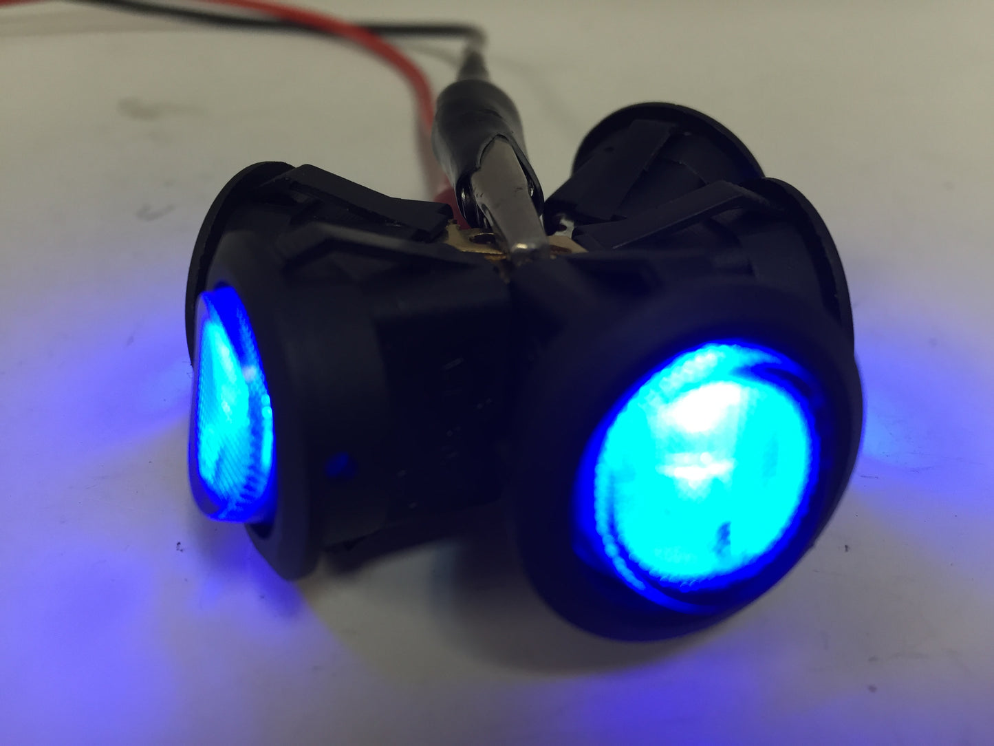 Pactrade Marine 5 PCS Boat Automotive Car Small Round Blue LED Rocker Switch SPST On/Off
