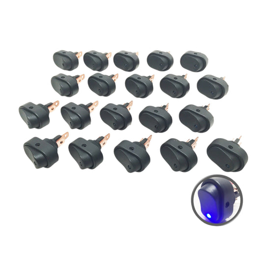 Pactrade Marine 20 Blue LED Light 12V 30A ON-OFF Rocker Switch For Auto Boat RV