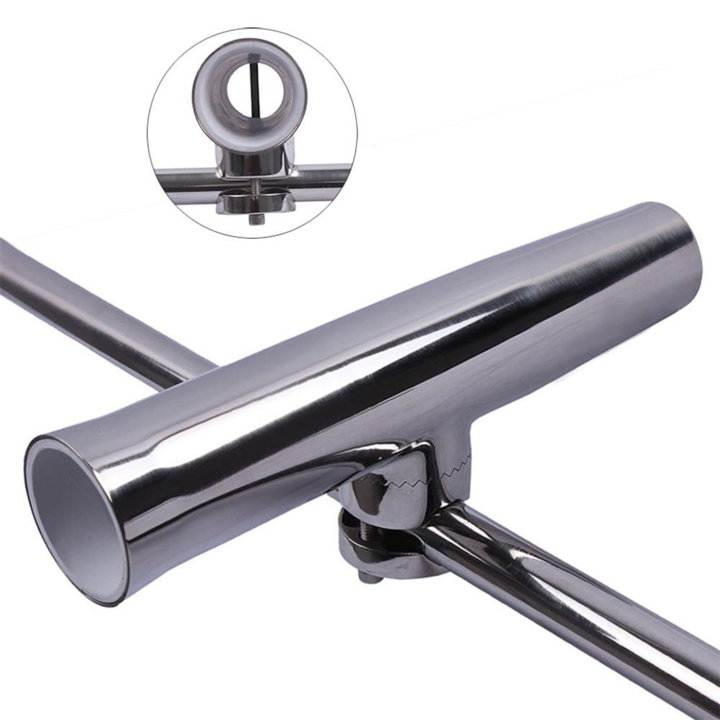 Pactrade Marine Stainless Steel 304 Tournament Style Clamp on Fishing Rod Holder