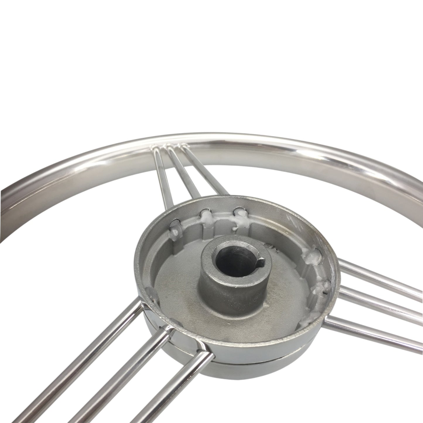 Pactrade Marine Polished S.S 304 Boat 9 Spoke Steering Wheel 13 1/2" - 15°