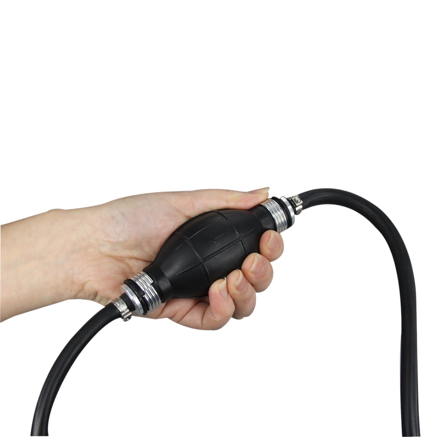 Pactrade Marine Boat Kart Cargo Universal Rubber Pump Hose Assembly Fuel Line Pipe Outboard Boat with Primer Bulb With 6' Hose Black (8mm)