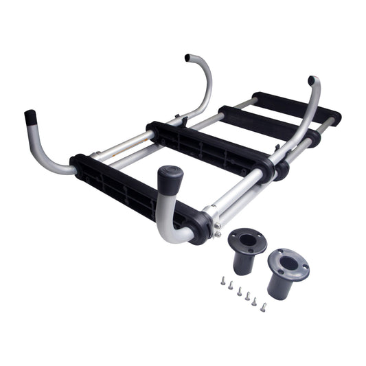 Pactrade Marine Pontoon Boat Removable Folding Ladder 5 Step Anodized Aluminum Tubing 300lbs