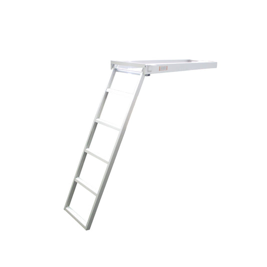 Pactrade Marine Pontoon Boat Under Deck Anodized Aluminum 5 Step Flat Front Ladder 300lbs Capacity Self Store