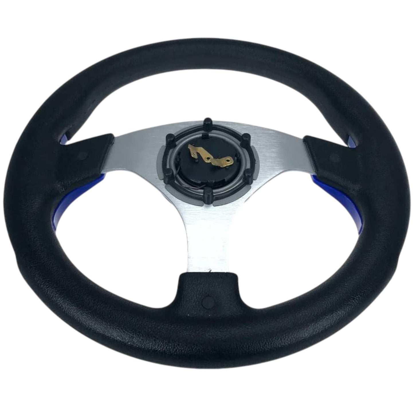 Pactrade Marine Auto Car Club Golf Cart Steering Wheel Grip Horn Cap Polyurethane (PU) Sleeves 12.5"(320mm) Diameter Aluminum Spokes Fit Ezgo Yamaha 6-Hole Universal Pattern Hub No Adapter (Navy Blue)