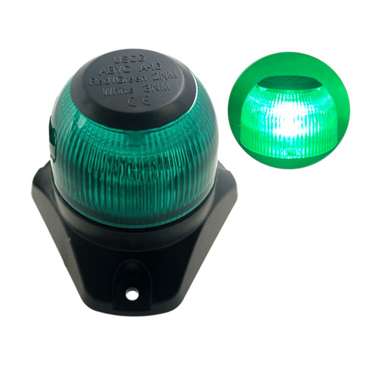 Pactrade Marine Boat LED All Round Navigation Light Clear Lens PA Housing 8-30VDC/3W 2NM IP67 RoHS CE Certified (Green)