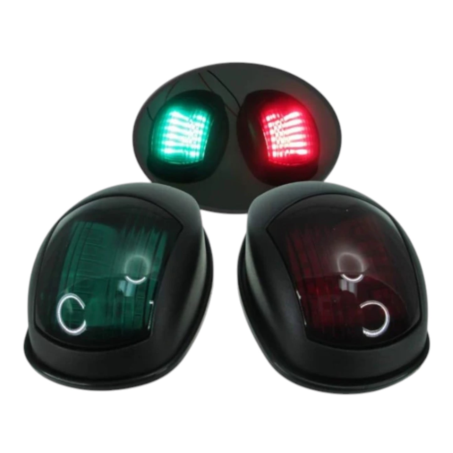 Pactrade Marine Boat Navigation LED Light Green Starboard Red Port Black PC IP66