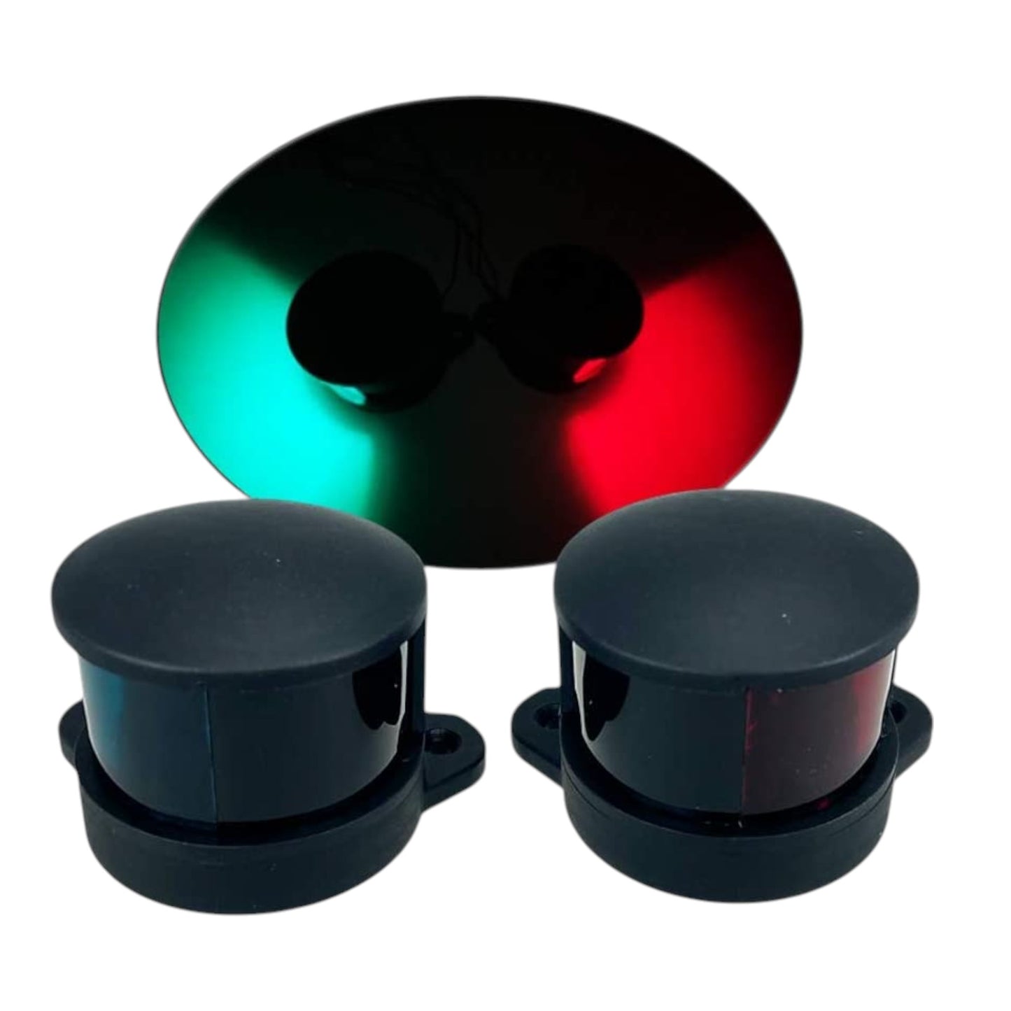 Pactrade Marine Boat Pontoon Pair of Navigation Side Lights Green Red Horizontal Mount DC12V 1NM Base-Down & Base-Up Mount Bulb for 39.4ft & Under (LED Bulb)