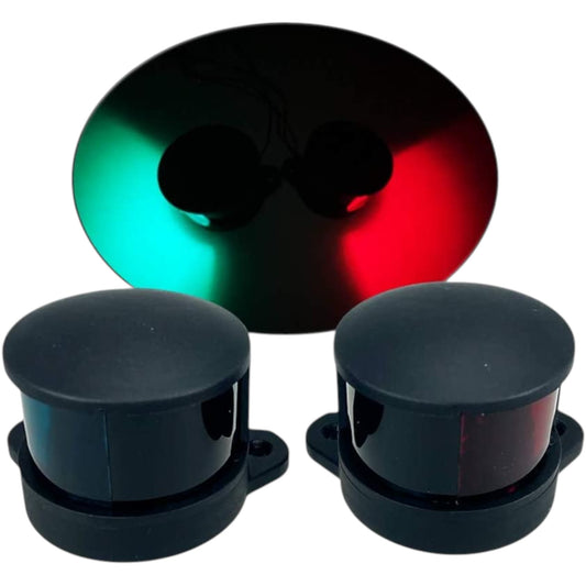 Pactrade Marine Boat Pontoon Pair of Navigation Side Lights Green Red Horizontal Mount DC12V 1NM Base-Down & Base-Up Mount Bulb for 39.4ft & Under (Festoon Bulb)