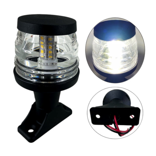 Pactrade Marine Boat LED All Round Anchor Navigation Light Clear Lens PA Housing 10-24VDC/2.5W Nature White 2NM IP65 250 Lumen LM RoHS CE Certified (4-1/2" (Black Housing))