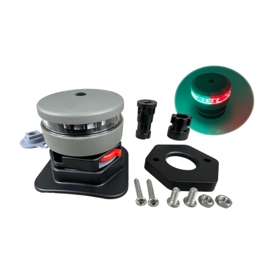 Pactrade Marine Grey Housing Navigation Light Surface Mount Adhesive Base LED AA Battery Operated IP:67 CE RoHS Certified (Green and Red)
