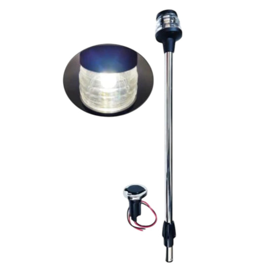Pactrade Marine Boat LED All Round Anchor Navigation Light Clear Lens PA Housing 10-24VDC/2.5W Nature White 2NM IP65 250 Lumen LM RoHS CE Certified (LED Bulb, with Base Socket)