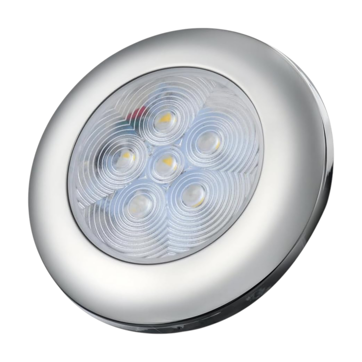 Pactrade Marine LED Courtesy Lights RGBW - 3-Inch, Remote-Controllable (5-Wire, Requires Controller) - Stainless Steel Surface Mount - Dimmable Color-Changing Interior Boat Lights, Marine-RV Ready 12V