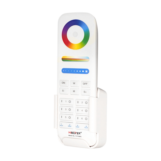 Pactrade Marine RGB+CCT LED Remote Control for Mi-Light 2.4G Systems - 6-Zone RF Wireless Remote with 16M Colors, Temperature, Dimmer Control, 98 FT Range - No WiFi Needed, Marine-RV Ready (FUT089S)